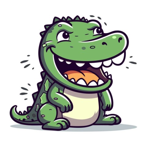 Cute crocodile cartoon vector illustration. Cute crocodile chara