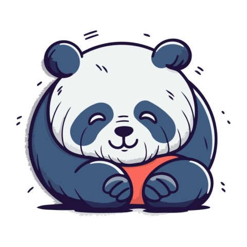 Cute panda cartoon vector illustration isolated on a white backg