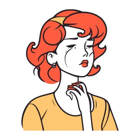 Woman with red hair. Vector illustration of a woman with red hai