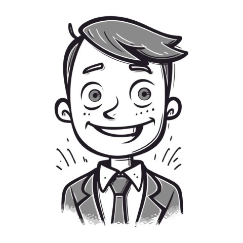 Portrait of a smiling boy in a suit. Vector illustration.