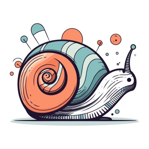 Cartoon snail. Vector illustration. Isolated on white background