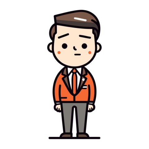 Character illustration design. Businessman wearing suit cartoon.