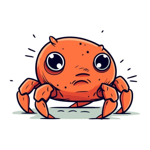 Cute cartoon crab. Vector illustration. Isolated on white backgr