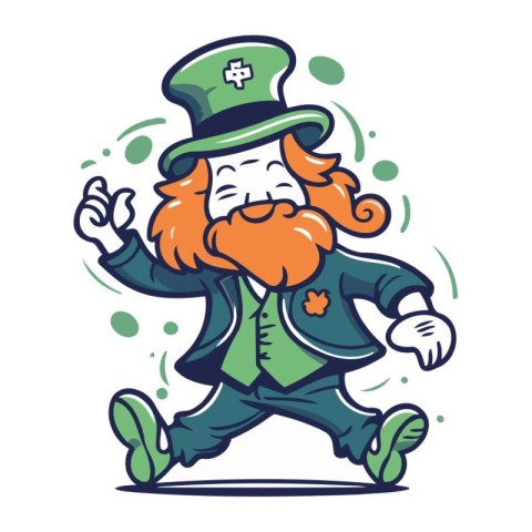 Leprechaun Running   St. Patricks Day Vector Icon