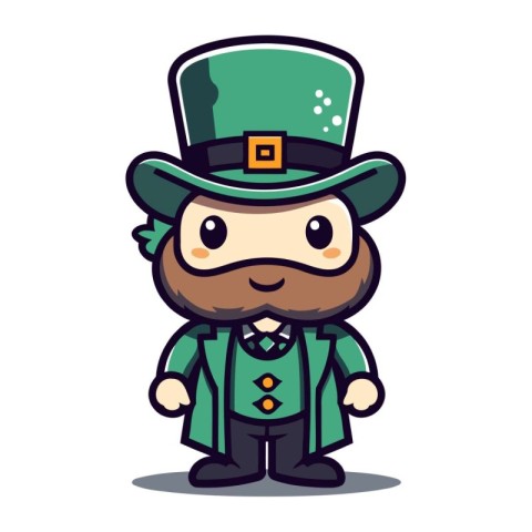 Irish Leprechaun Mascot Character Vector Illustration.