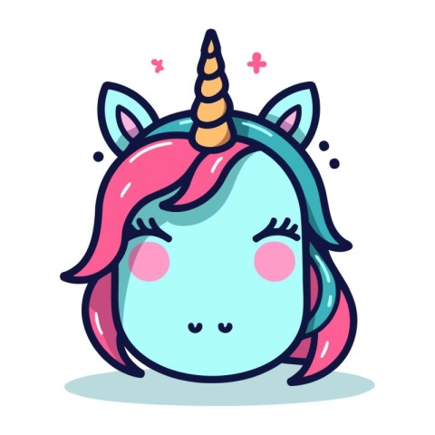 Unicorn icon in flat style isolated on white background. Vector