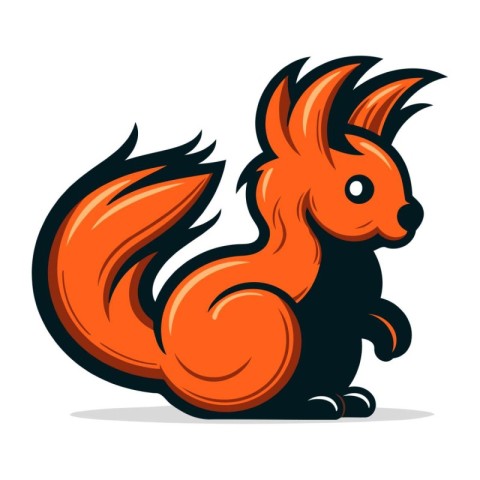 Squirrel mascot. Vector illustration of a squirrel mascot in car