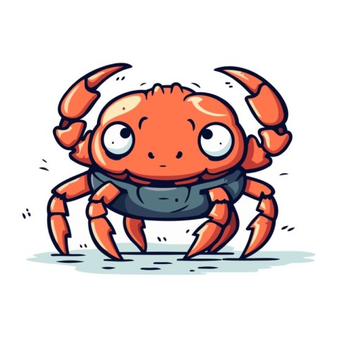 Cute cartoon crab. Vector illustration of a funny crab character