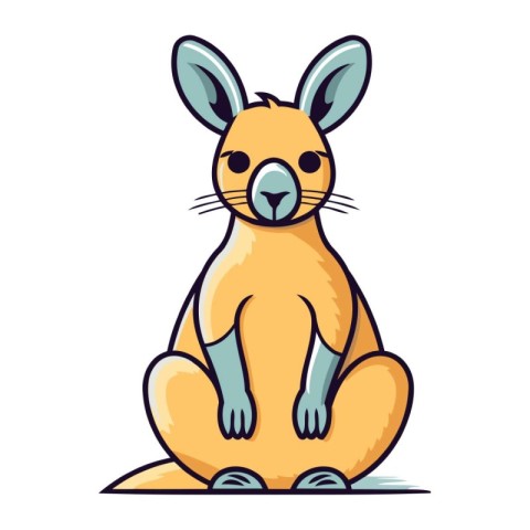 Kangaroo sitting. Vector illustration of a kangaroo.