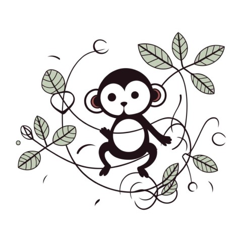 cute monkey design. vector illustration eps10 graphic flat style