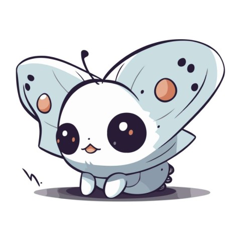 Butterfly cartoon character vector illustration. Cute cartoon bu