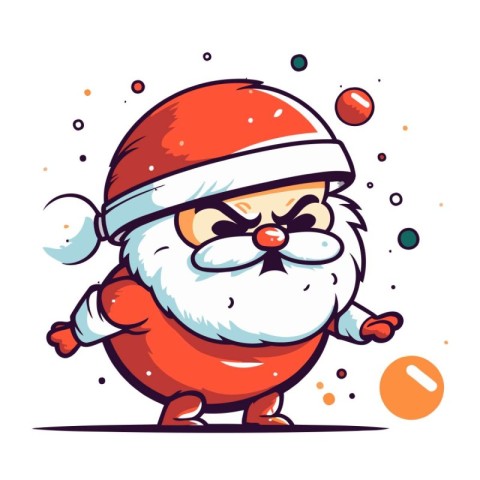 Cartoon Santa Claus. Merry Christmas and Happy New Year. Vector