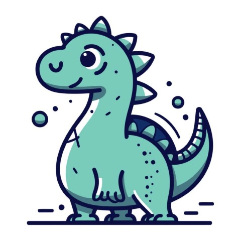 Cute cartoon dinosaur. Vector illustration isolated on a white b