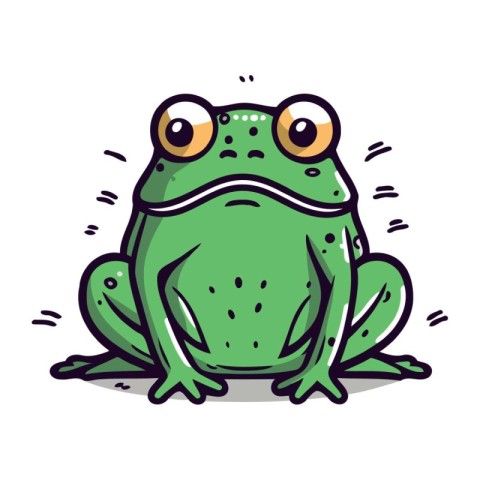 Cute cartoon frog. Vector illustration. Isolated on white backgr