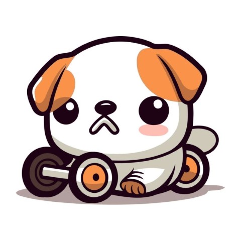 Cute dog cartoon mascot vector illustration. Cute dog mascot.