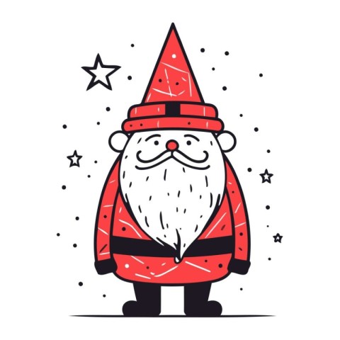 Santa Claus flat vector illustration. Merry Christmas and Happy