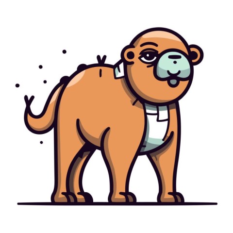 Cute cartoon monkey with glasses. Vector illustration for your d