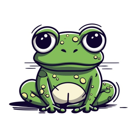 Cute cartoon frog isolated on a white background. Vector illustr