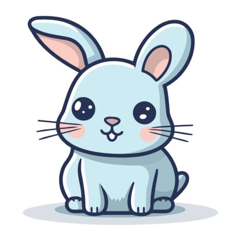 Cute cartoon rabbit. Vector illustration of a cute little bunny.