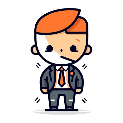 Businessman Character Vector. Flat Design. Isolated Illustration