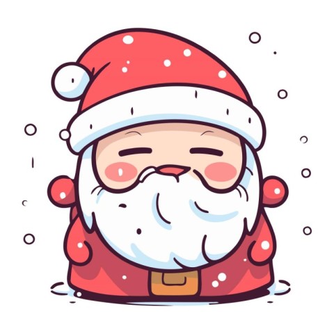 Cartoon santa claus character. Merry Christmas and Happy New Yea