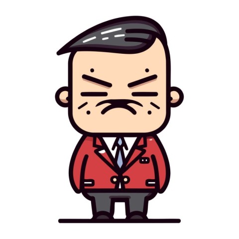 Angry Businessman   Cartoon Vector Illustration