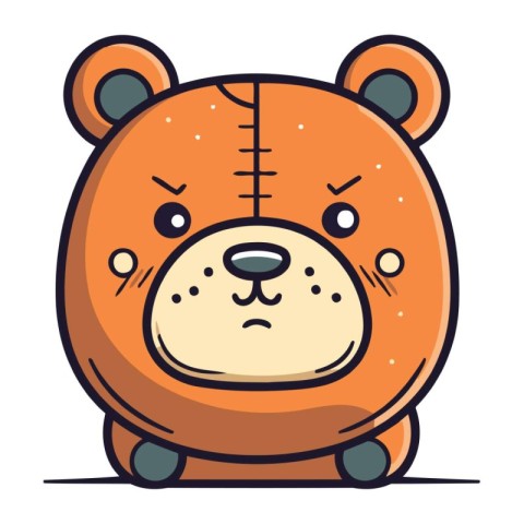 Cute cartoon bear. Vector illustration of a cute brown bear.