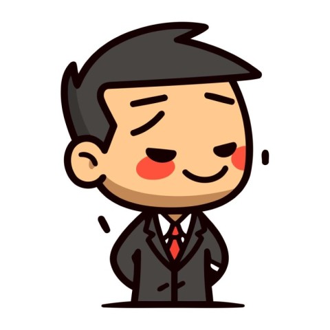 Businessman Face Expression   Vector Cartoon Illustration