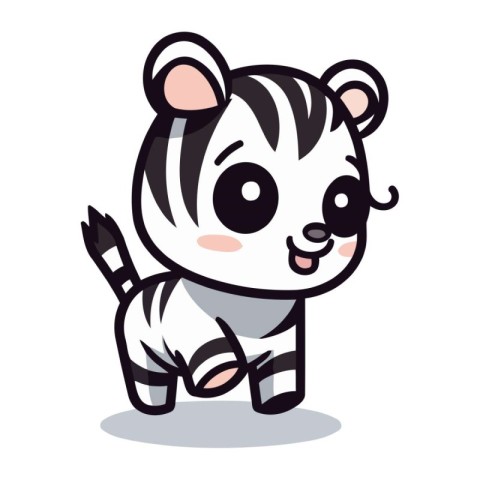 Cute Zebra Cartoon Mascot Character Vector Illustration.