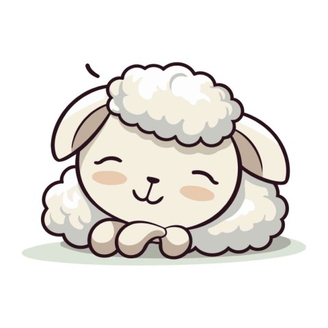 Cute cartoon sheep. Vector illustration of a cute cartoon sheep.