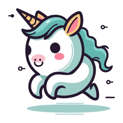 Cute unicorn. Vector illustration in cartoon style. Isolated on