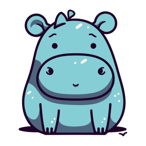 cute hippo cartoon vector illustration graphic design vector ill