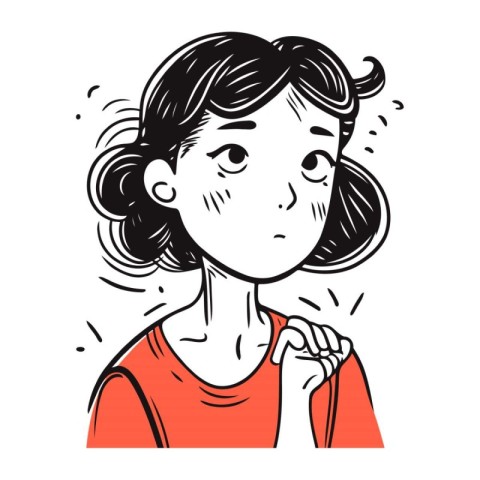 Woman suffering from toothache. Vector illustration in doodle st