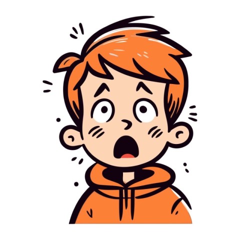 Surprised boy. Vector illustration in doodle style.