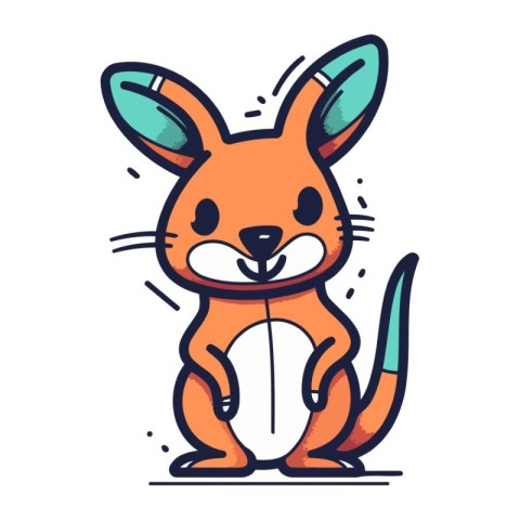 Cute kangaroo with easter egg. Vector illustration.