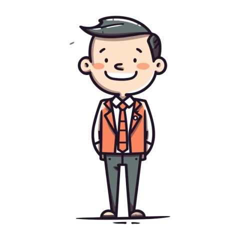 Businessman cartoon character. Vector illustration in doodle sty