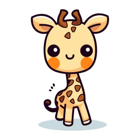 Cute Giraffe Cartoon Mascot Character Vector Illustration.