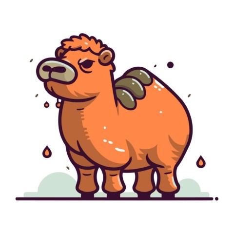 Cute camel. Vector illustration in cartoon style. Isolated on wh