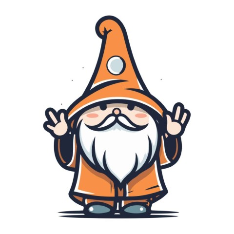 Cartoon gnome. Vector illustration. Isolated on white background