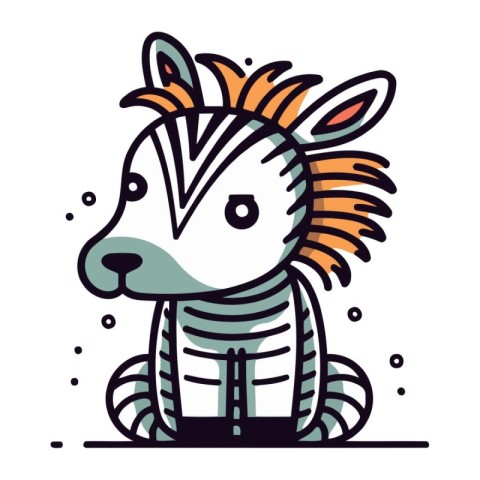 Zebra vector illustration. Cute cartoon zebra icon. Zebra symbol