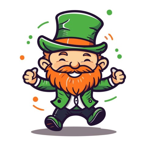 Leprechaun Running Cartoon Mascot Vector Illustration