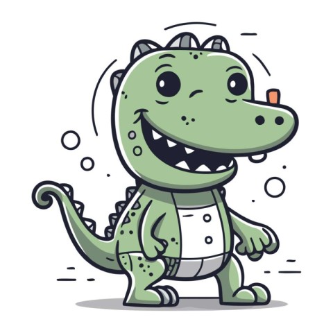 Cute crocodile vector illustration. Cartoon style. Vector illust