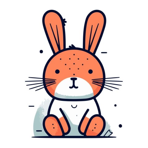 Cute cartoon rabbit. Vector illustration in doodle style.