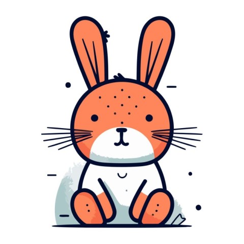 Cute cartoon rabbit. Vector illustration in doodle style.