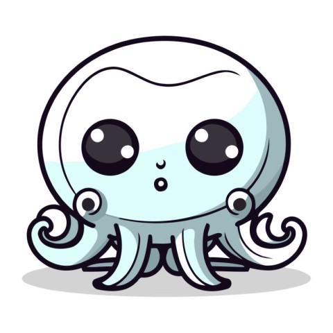 Cute octopus cartoon character vector illustration. Cute octopus