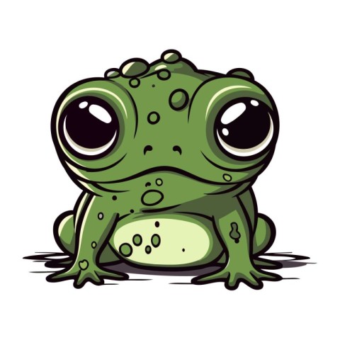 Frog isolated on white background. Vector illustration of a cart