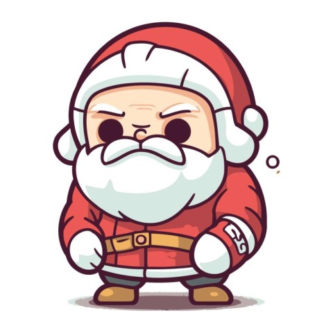 Cartoon cute santa claus character. Vector clipart.