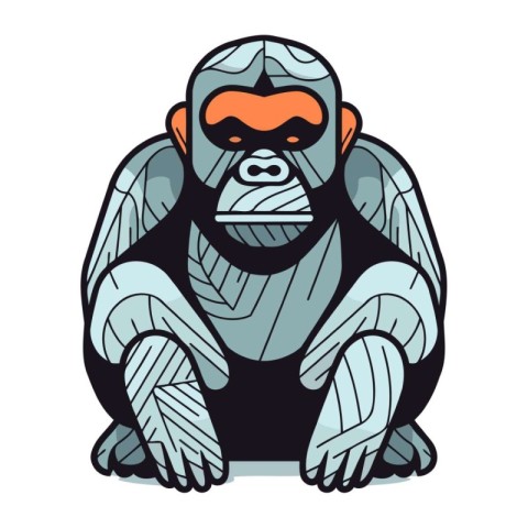 Gorilla. vector illustration of a gorilla in cartoon style.