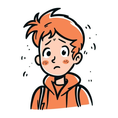 Illustration of a boy crying. Vector illustration of a boy cryin