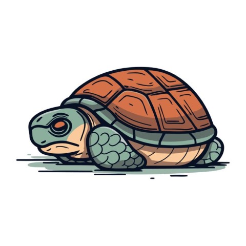 Turtle icon. Hand drawn illustration of turtle vector icon for w